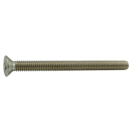 5/16-18 X 4 In Phillips Flat Machine Screw, Plain Stainless Steel, 5 PK